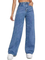 Y2K High Waist Straight Jeans - Retro Baggy Denim Pants for Women