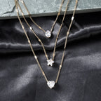 Zircon Pendant Necklace For Women Multilayer Chain