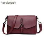 Women's 3-Layer Genuine Leather Shoulder Bag - Crossbody Messenger Purse