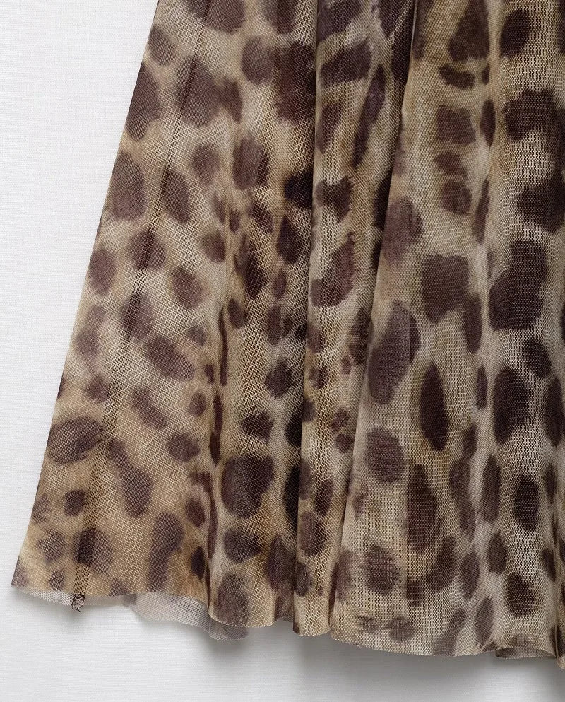 Leopard Print Slip Mini Dress - Backless Spaghetti Strap Party Dress for Women