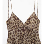 Leopard Print Slip Mini Dress - Backless Spaghetti Strap Party Dress for Women