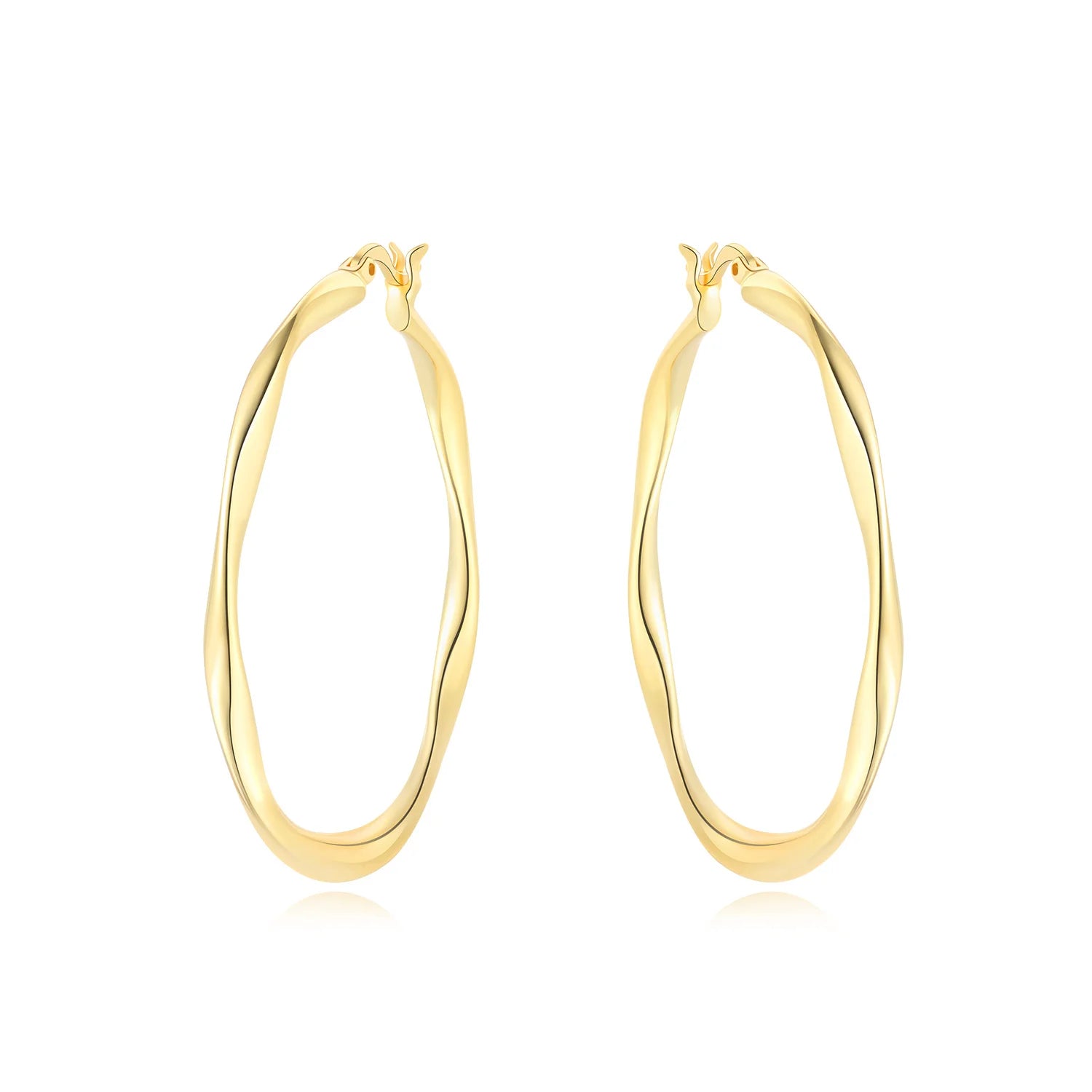 Sterling Silver 18K Gold Hoop Earrings