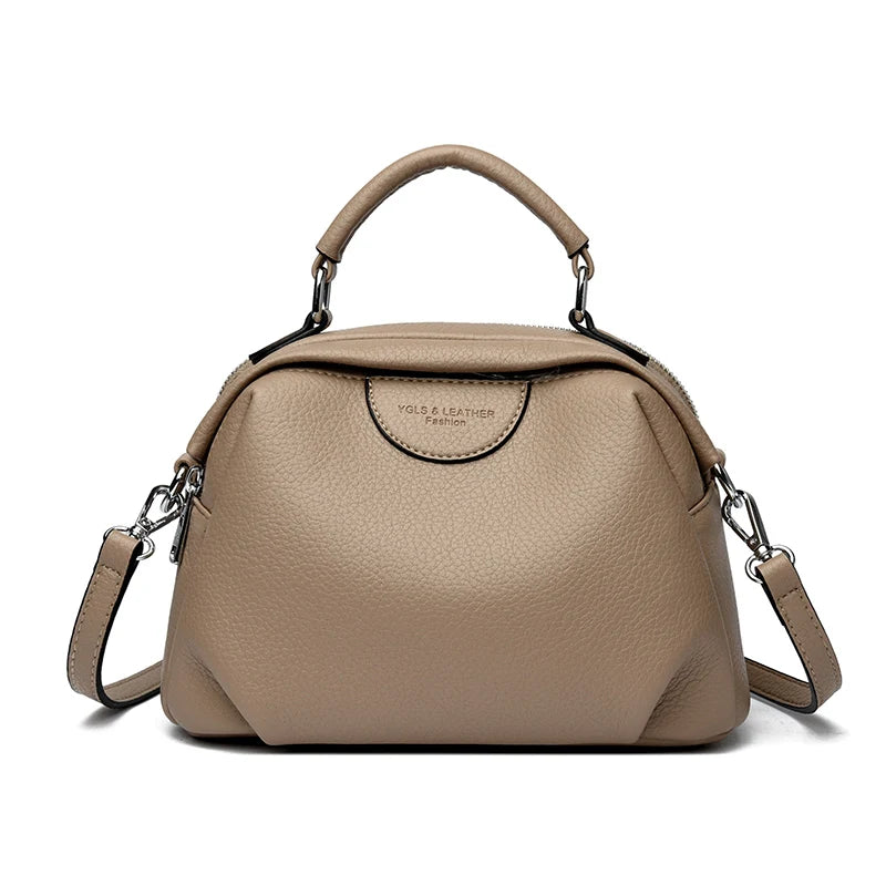 Women's Solid Color Crossbody Shoulder Bag - Rivet Detail PU Leather Commuter Purse