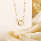 Elegant Jewelry Simple Crystal Circle Pendant Necklace