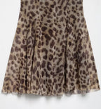 Leopard Print Slip Mini Dress - Backless Spaghetti Strap Party Dress for Women