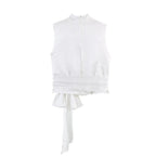 Satin Ribbon Sleeveless Top - Elegant Chic Tank Top for Women