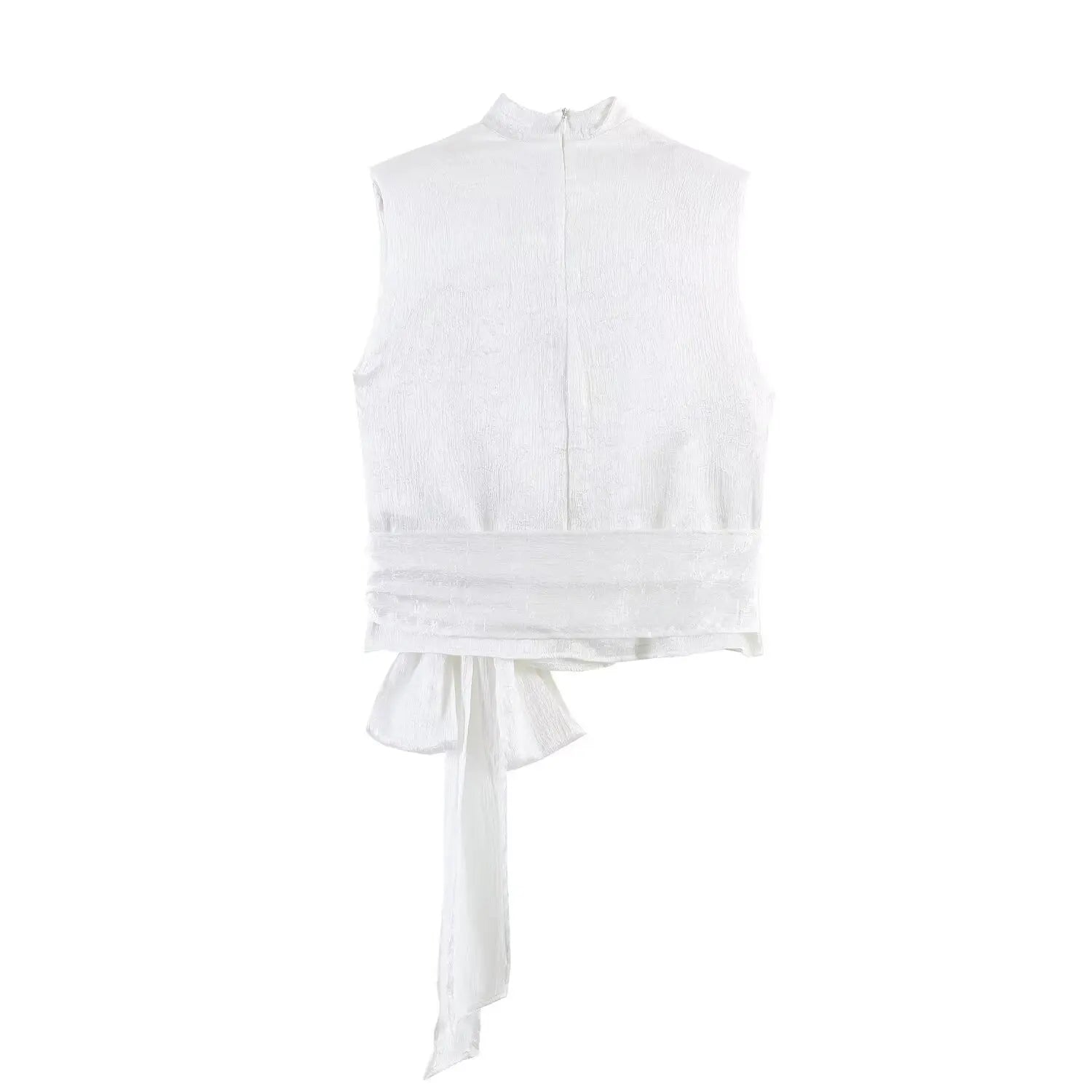 Satin Ribbon Sleeveless Top - Elegant Chic Tank Top for Women