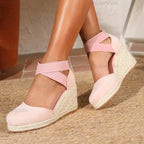 Cover Toe Women's Espadrille Wedge Sandals Ankle Strap Summer Slip-on Comfortable Platform Shoes for Ladies 2026 New Босоножки