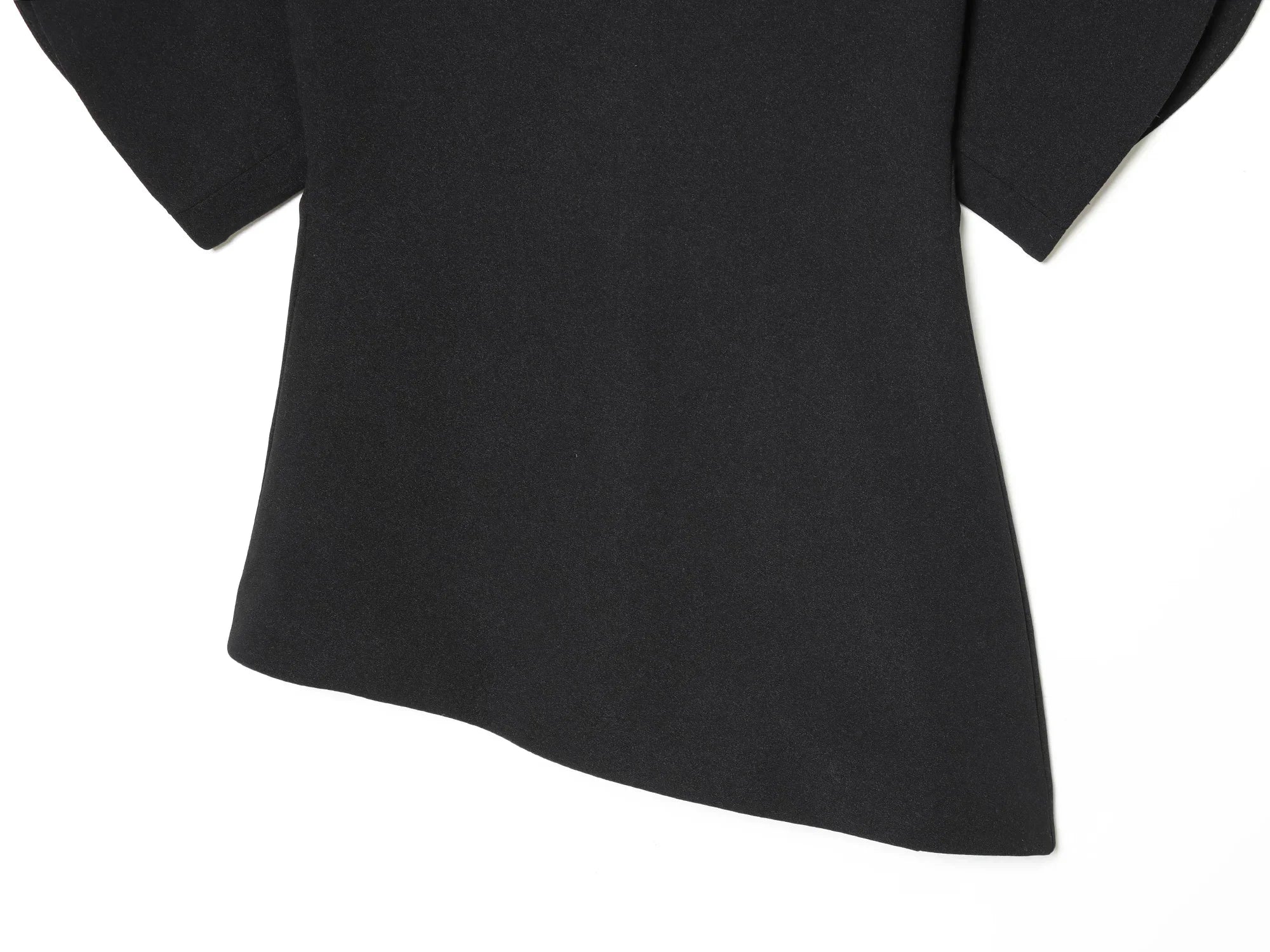 HH Women Casual Loose T-Shirts Asymmetrical Hem Blouse Short Puff Sleeve Shirt Elegant Woman Summer Party Vacation White Tops