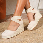 Cover Toe Women's Espadrille Wedge Sandals Ankle Strap Summer Slip-on Comfortable Platform Shoes for Ladies 2026 New Босоножки