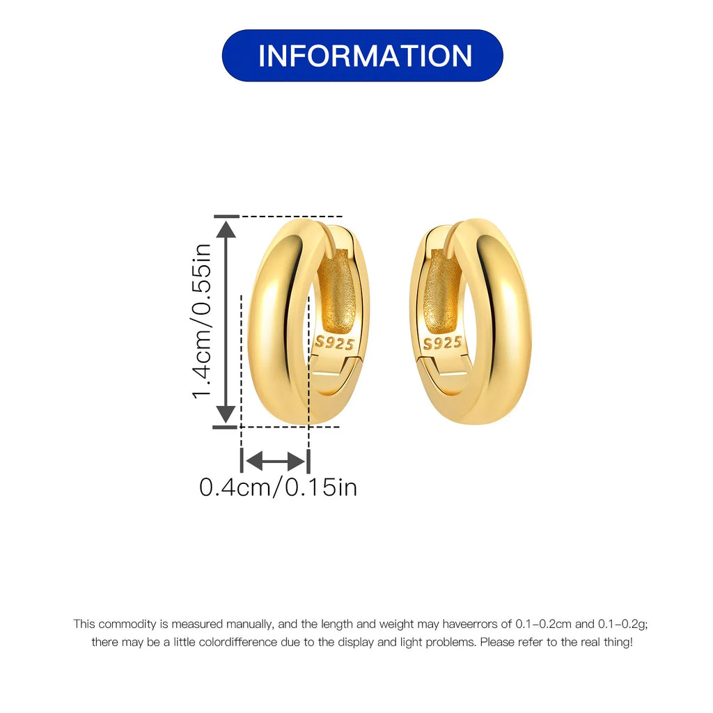 Sterling Silver 18K Gold Hoop Earrings