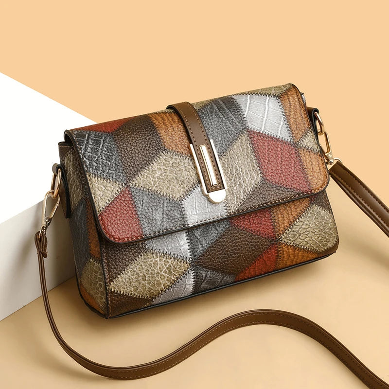 Women's Square Crossbody Shoulder Bag - Adjustable Strap Flip Closure Purse