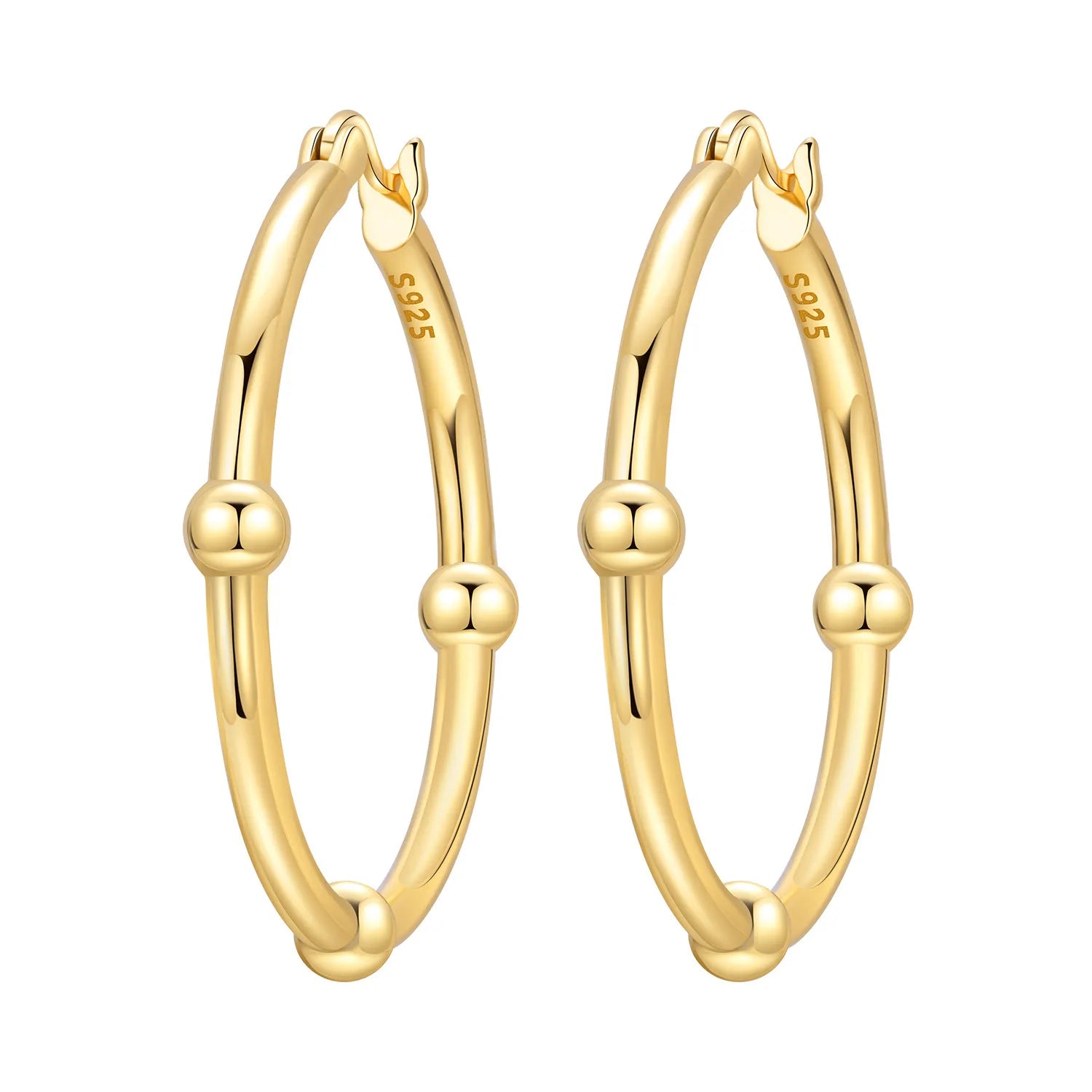 Sterling Silver 18K Gold Hoop Earrings