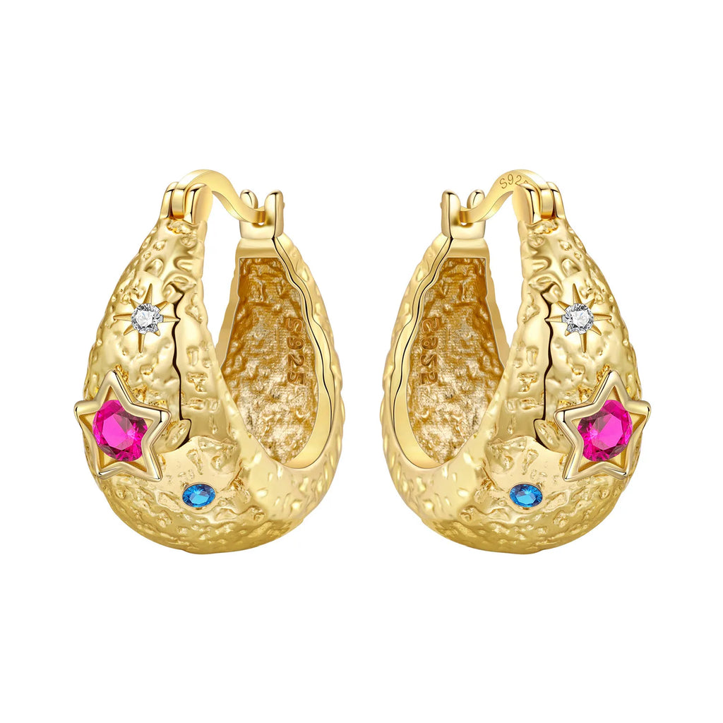 Sterling Silver 18K Gold Hoop Earrings