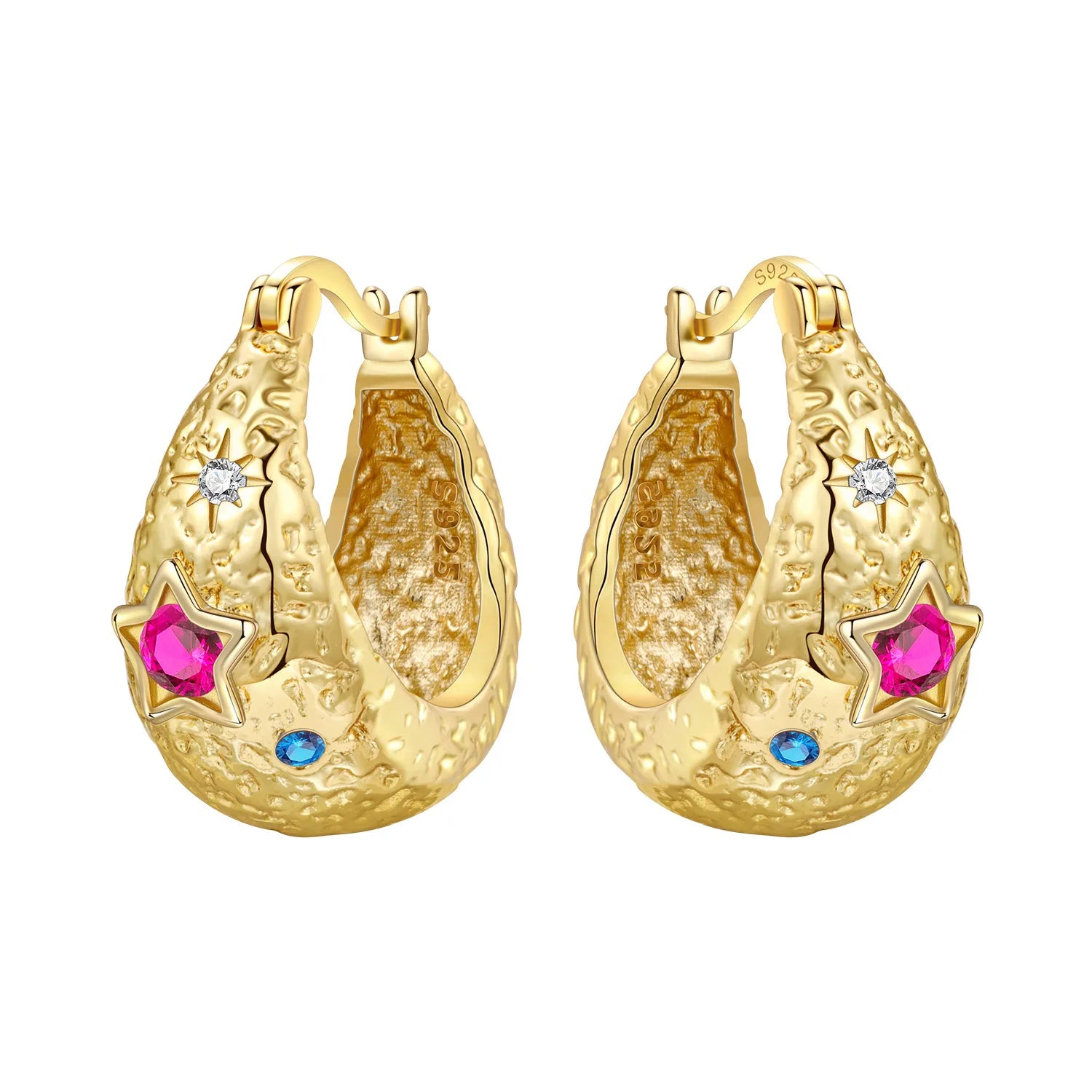 Sterling Silver 18K Gold Hoop Earrings
