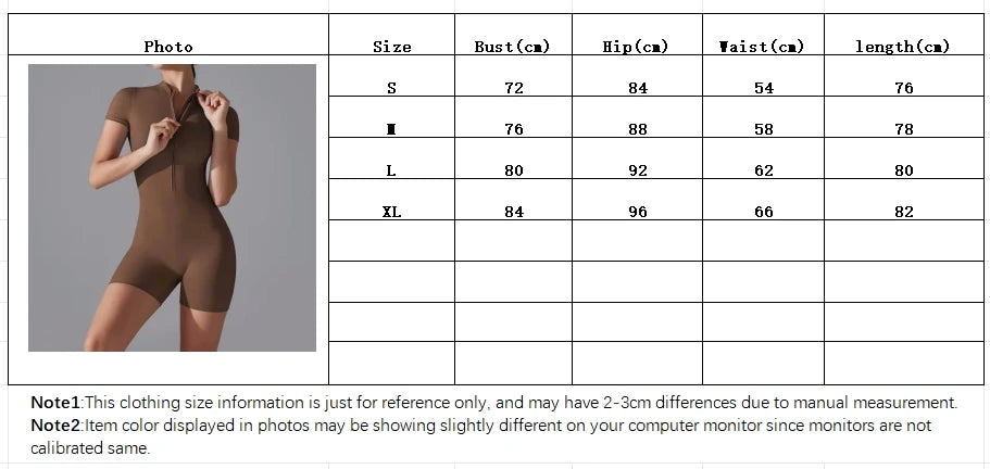 Yoga suit women's jumpsuit summer zipper short sleeved shorts yoga jumpsuit women's dance fitness tight fitting sports jumpsuit
