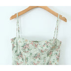 Floral Print Spaghetti Strap Midi Summer Dress