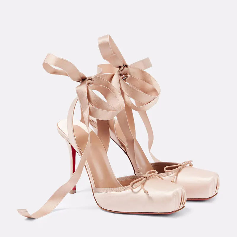 Stiletto Lace-Up Sandals