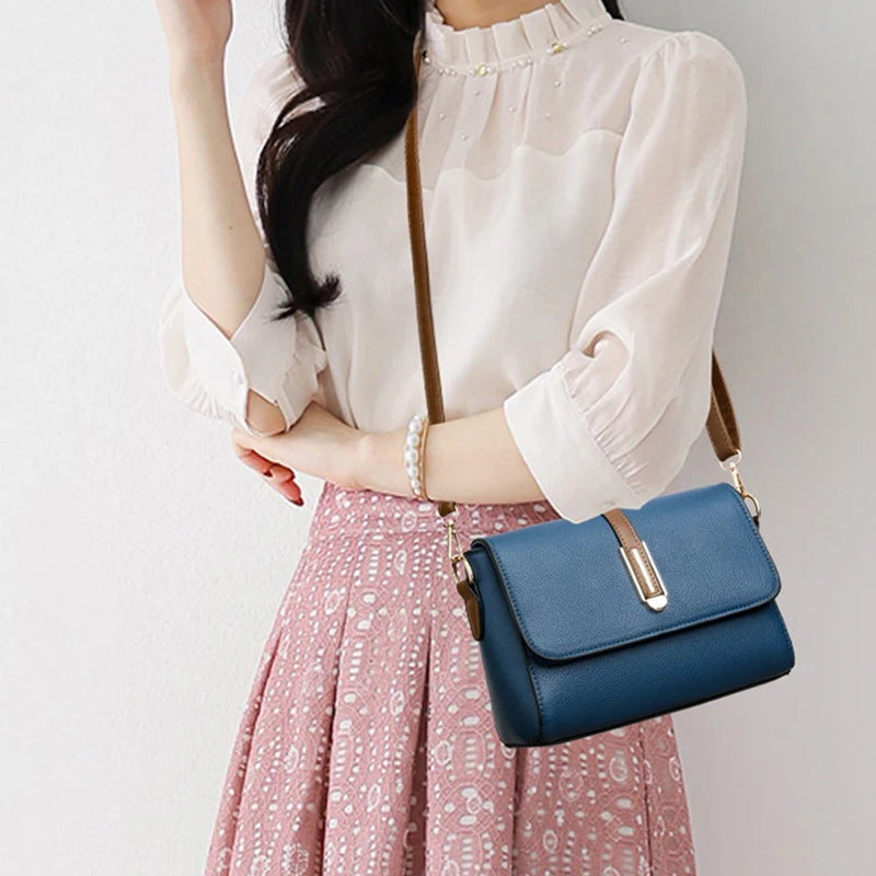 Women's Square Crossbody Shoulder Bag - Adjustable Strap Flip Closure Purse