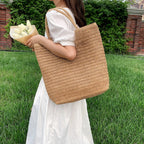 Bolso Tote de Paja para Mujer | Tejido Crochet, Estilo Bohemio | Playa y Viaje