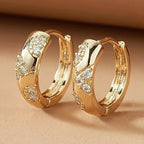 Gold Cubic Zirconia Hoop Earrings