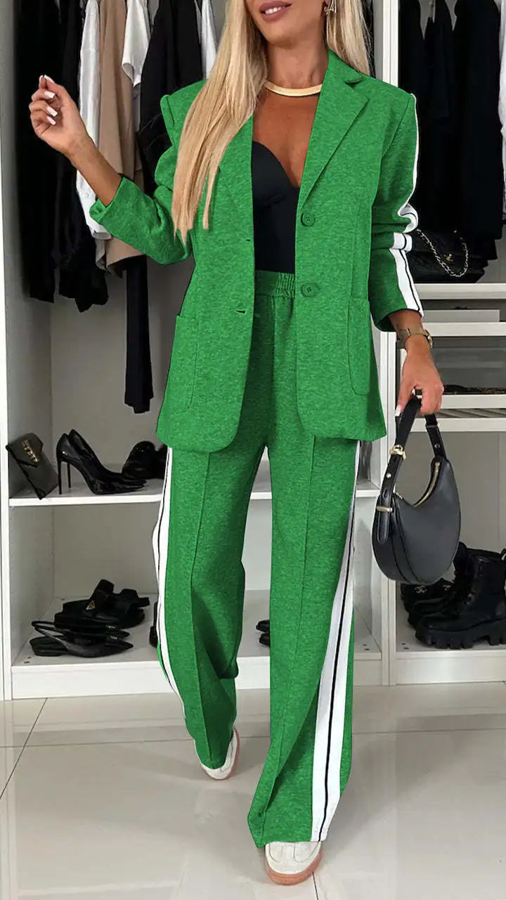 Conjunto Casual de Mujer — Abrigo y Pantalon Recto