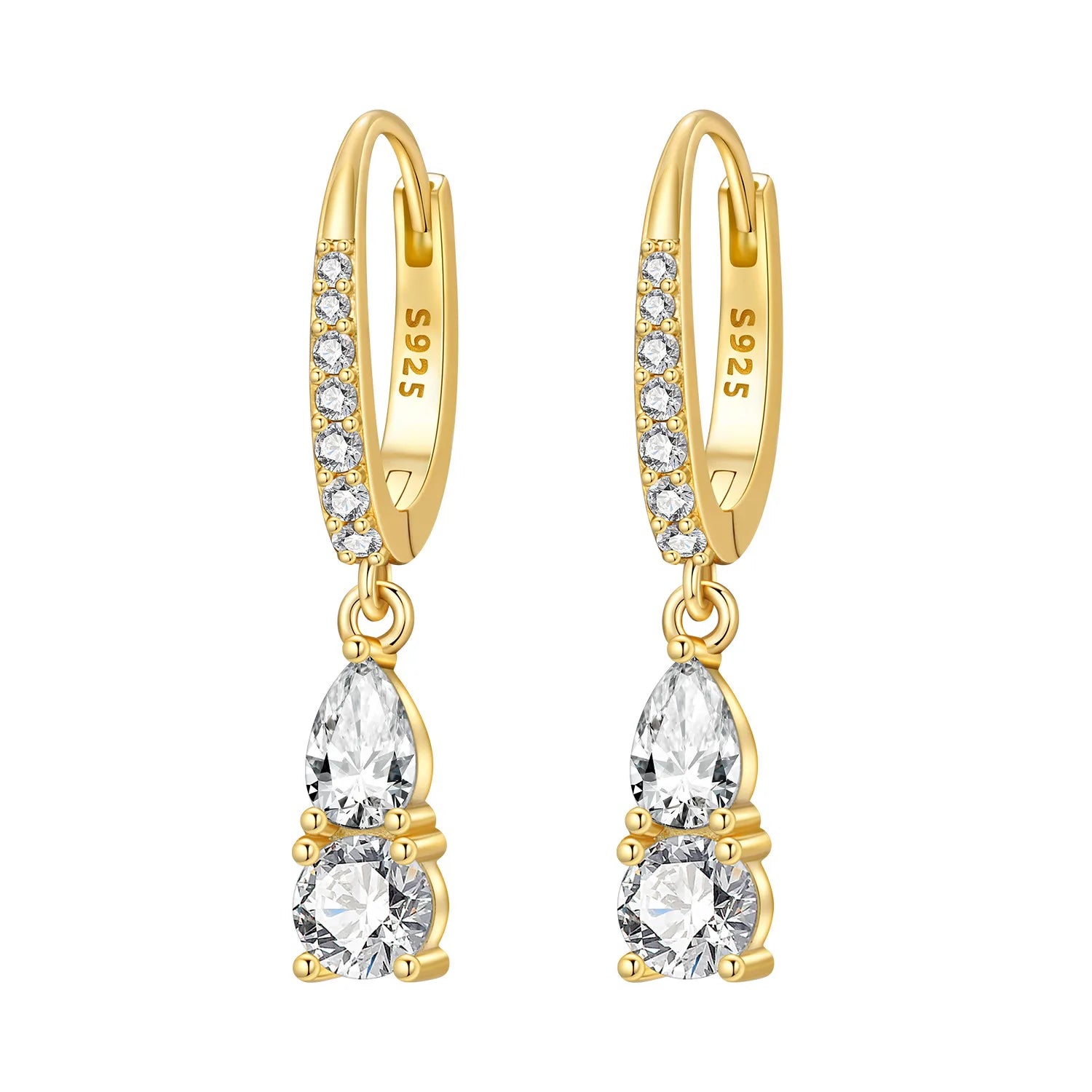 Sterling Silver 18K Gold Hoop Earrings