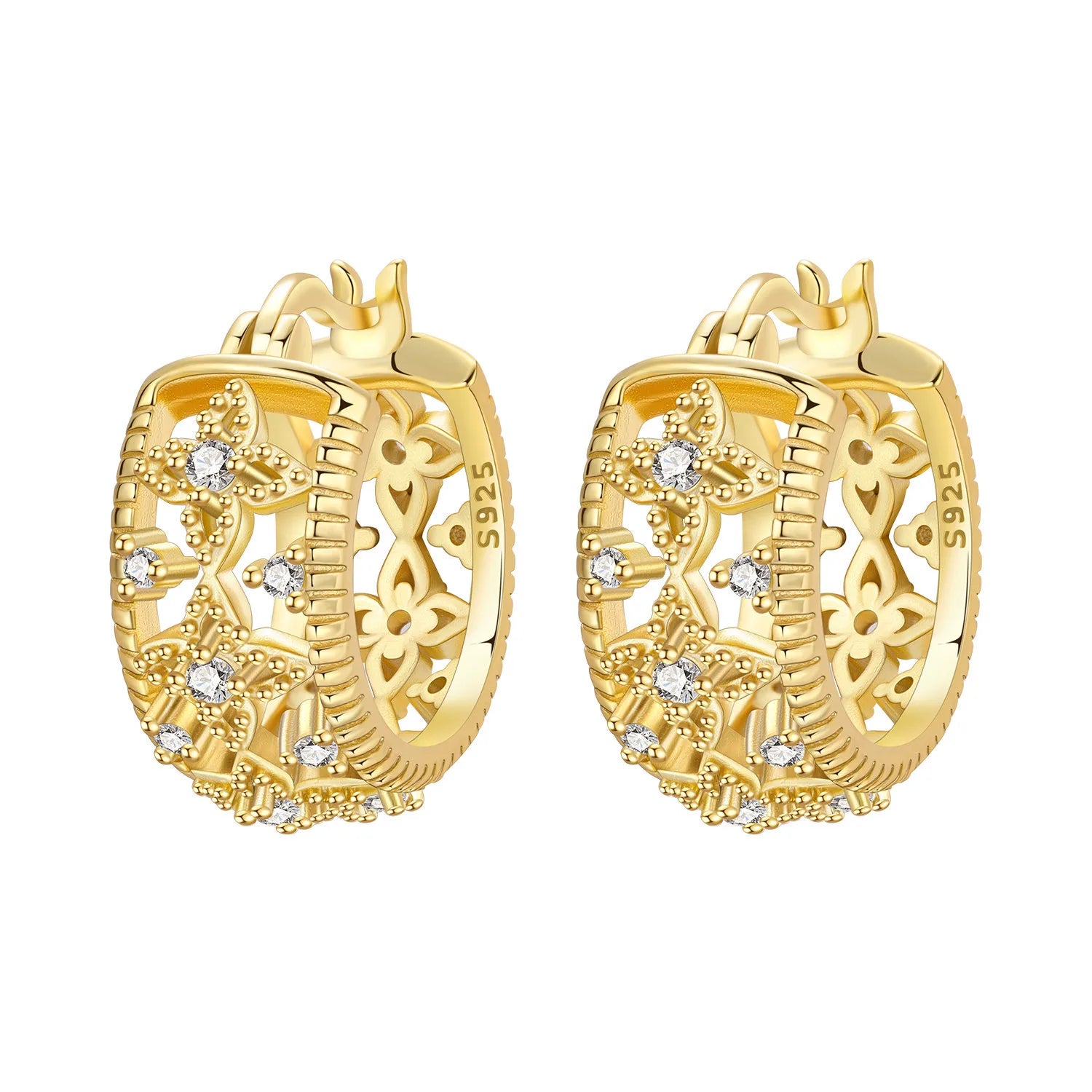 Sterling Silver 18K Gold Hoop Earrings