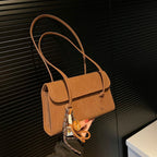 Women's Y2K Retro PU Leather Tote Bag - Casual Shoulder Handbag