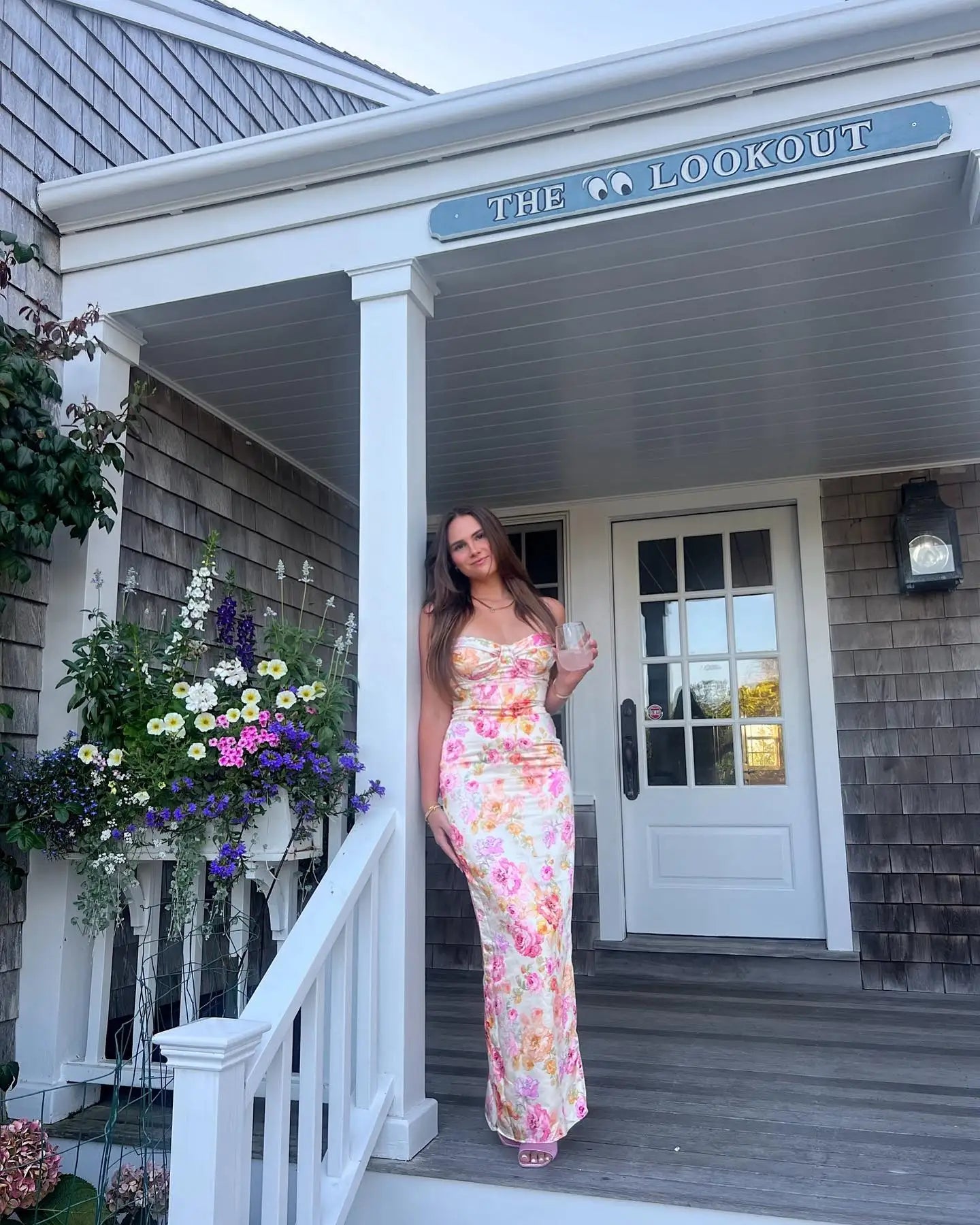 Floral Print Satin Slip Dress — Sleeveless Midi Evening Dress