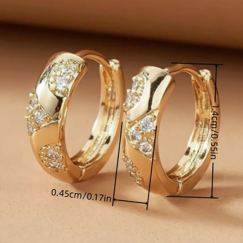 Gold Cubic Zirconia Hoop Earrings