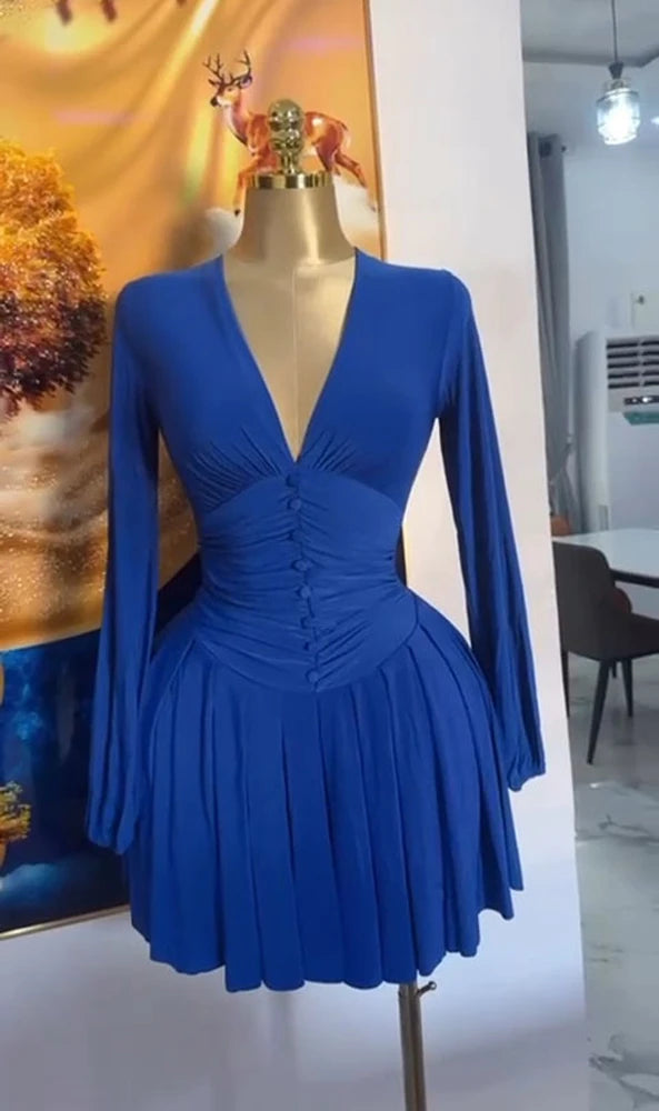 V-Neck Mini Dress Short Sleeve Casual Summer Dress