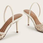Woven Openwork Singback High-Heeled Sandals Women Sexy Pointed-Toe High Heels for Ladies Summer Comfortable Elegant Women Shoes