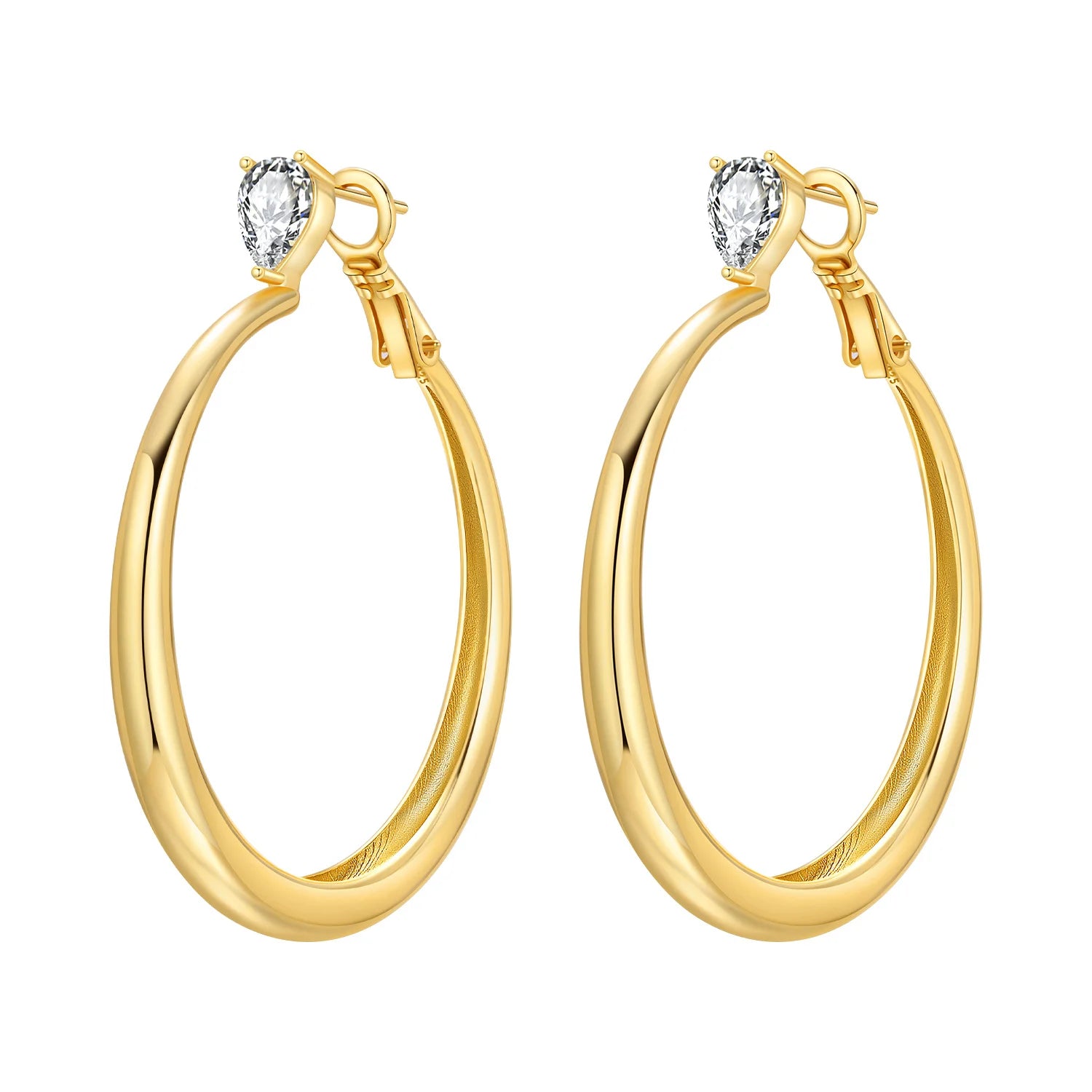 Sterling Silver 18K Gold Hoop Earrings