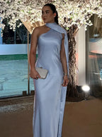 Women's Backless Lace-Up Maxi Dress - Sleeveless Elegant A-Line Party Dress