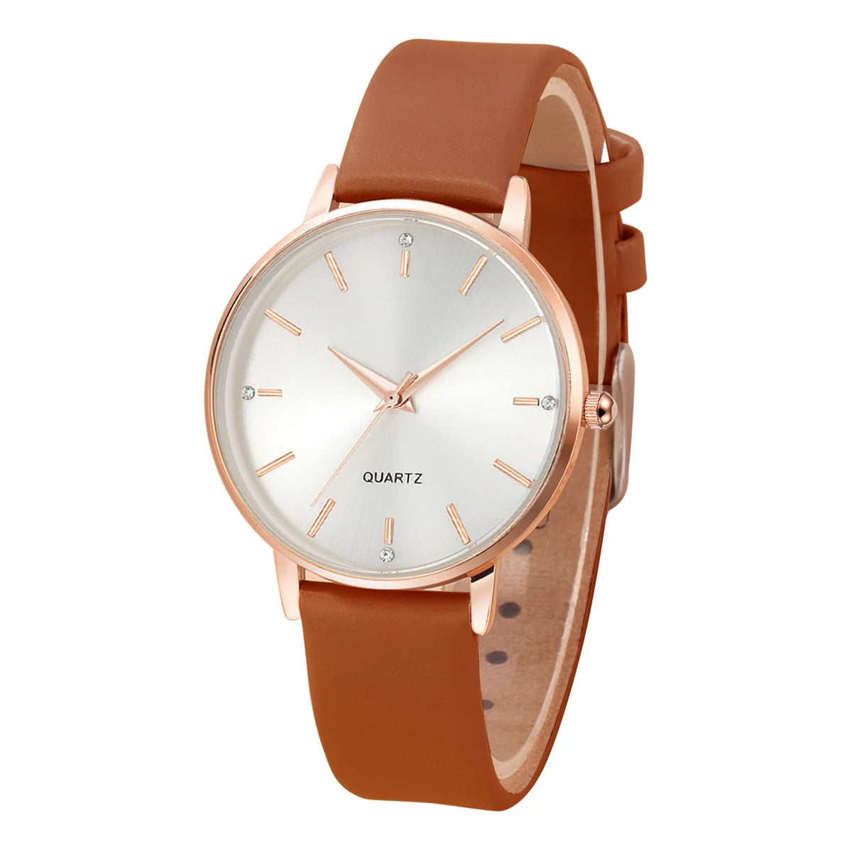 Women's Luxury Quartz Watch - Leather Band, Minimalist Dial