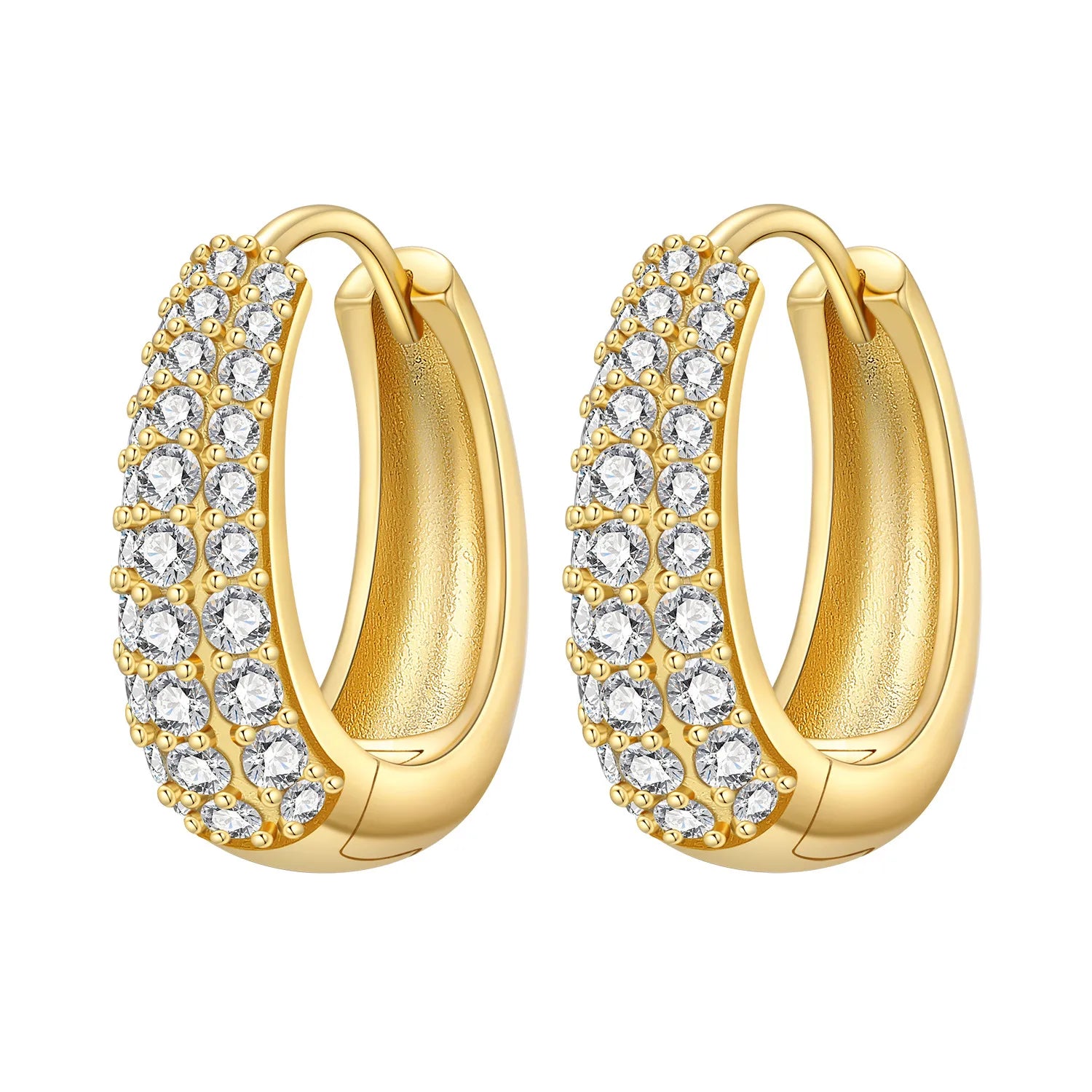 Sterling Silver 18K Gold Hoop Earrings