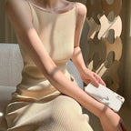 Women's Slim Fit Ribbed Maxi Dress - Off Shoulder Sleeveless Party Dress