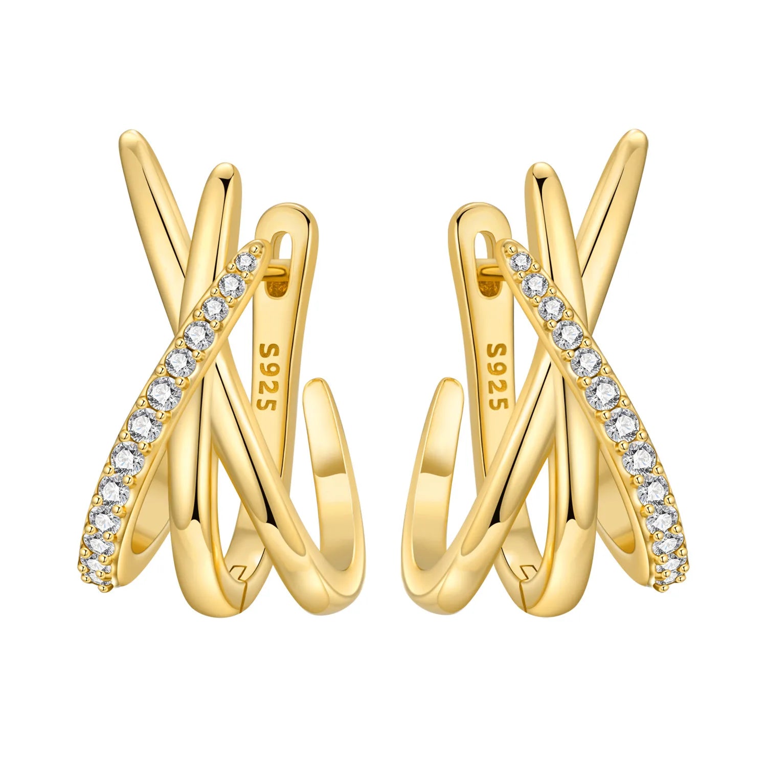 Sterling Silver 18K Gold Hoop Earrings
