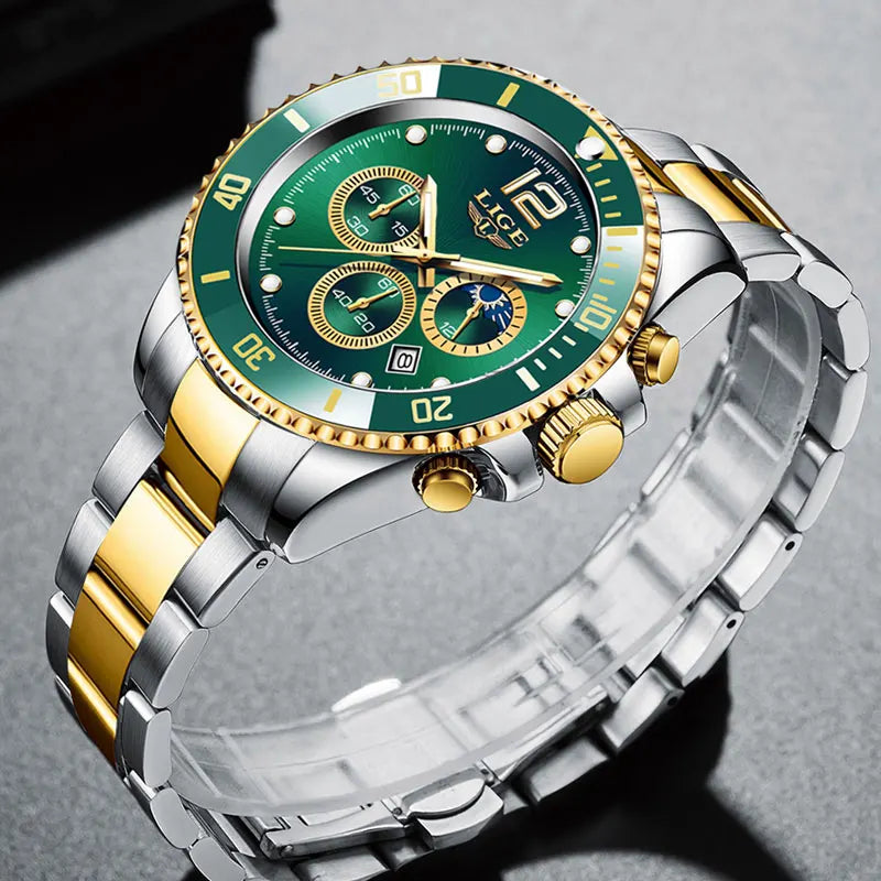 LIGE Men's Luxury Chronograph Watch