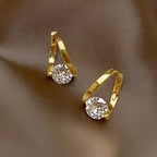 Gold Hoop Earrings with Cubic Zirconia