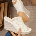 Platform Wedge Sandals - Peep Toe High Heel Sandals for Women