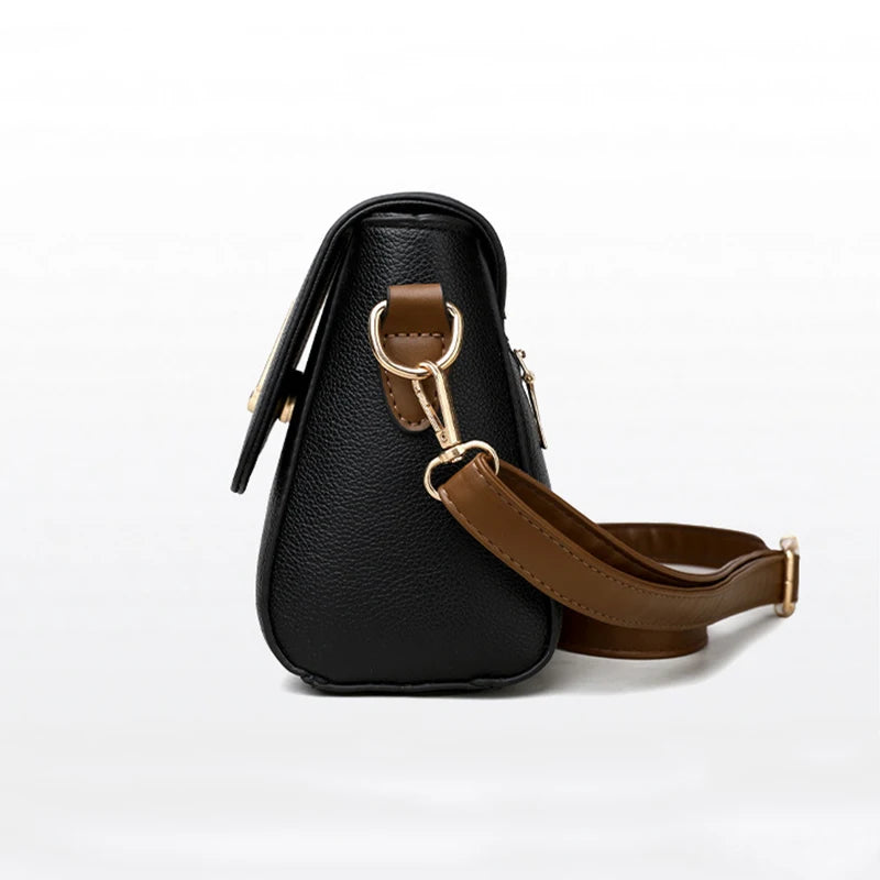 Women's Square Crossbody Shoulder Bag - Adjustable Strap Flip Closure Purse