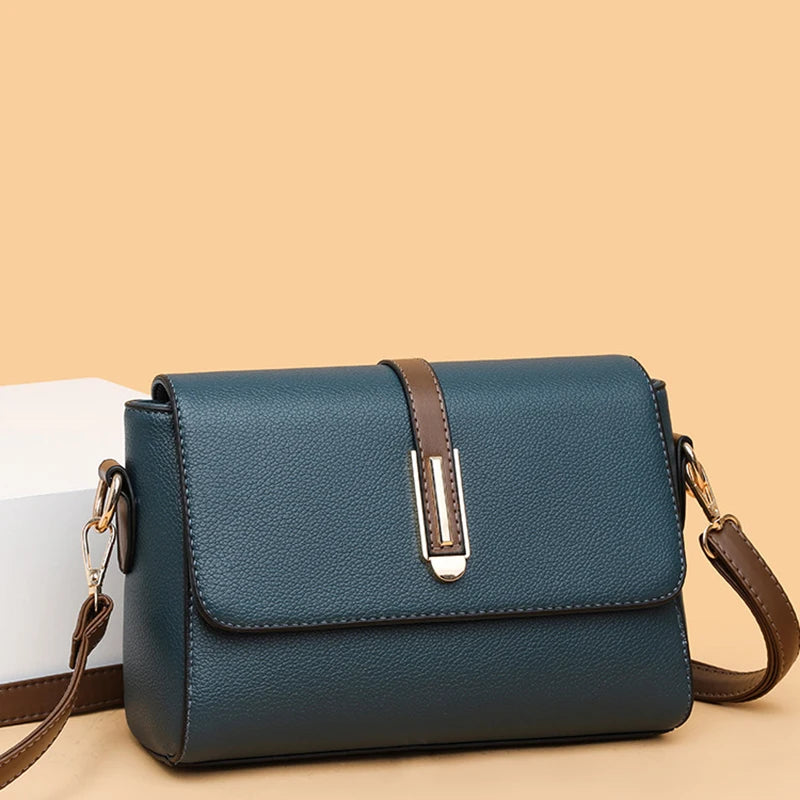 Women's Square Crossbody Shoulder Bag - Adjustable Strap Flip Closure Purse