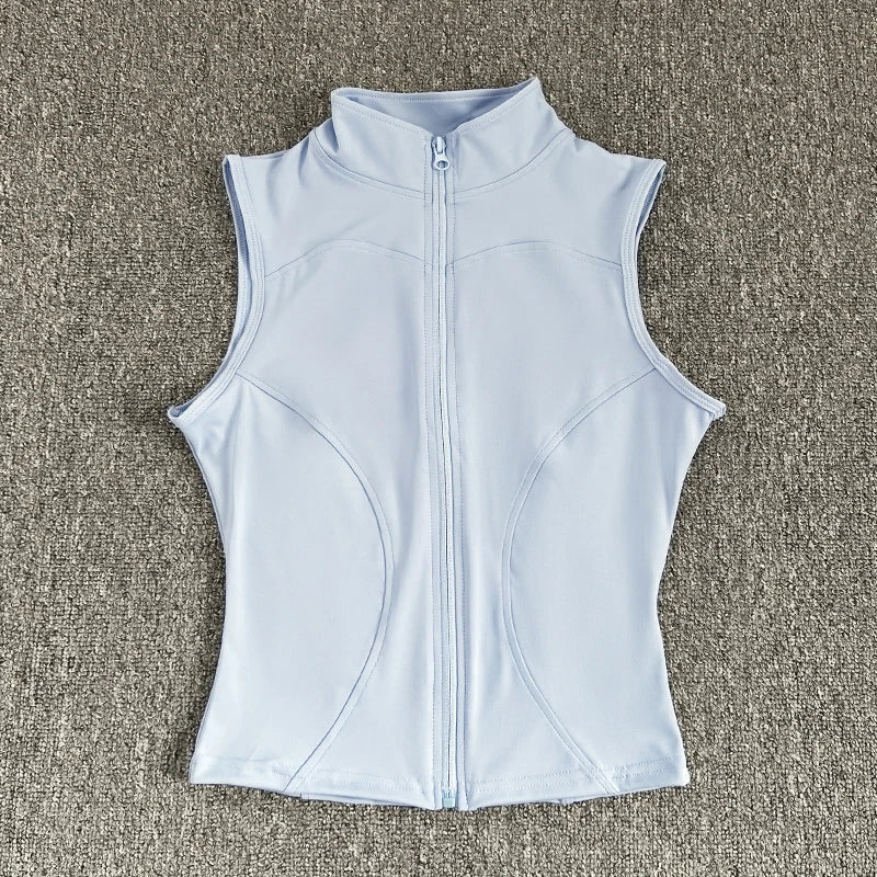 Women's Sleeveless Zip-Up Sport Top