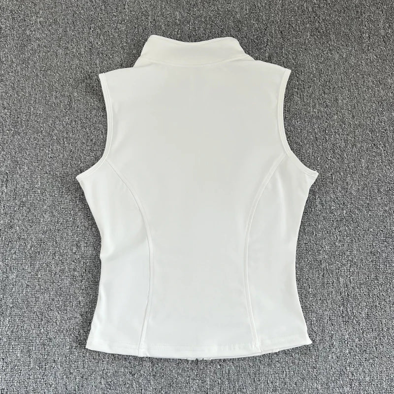 Women's Sleeveless Zip-Up Sport Top