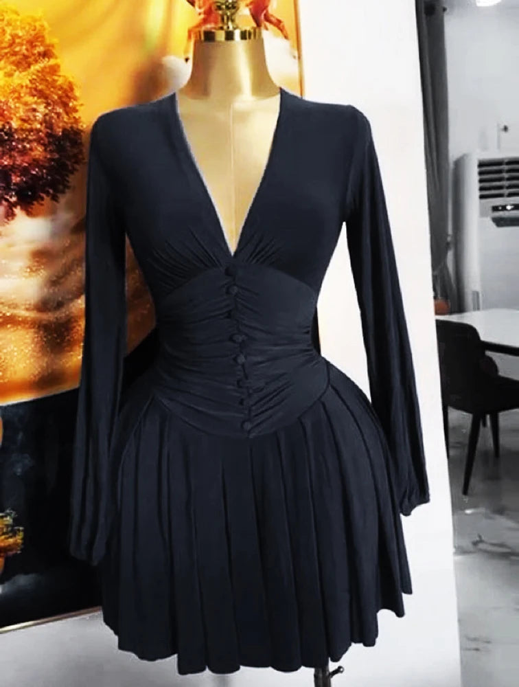 V-Neck Mini Dress Short Sleeve Casual Summer Dress