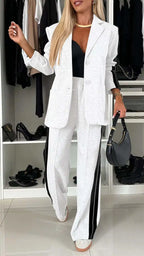 Conjunto Casual de Mujer — Abrigo y Pantalon Recto