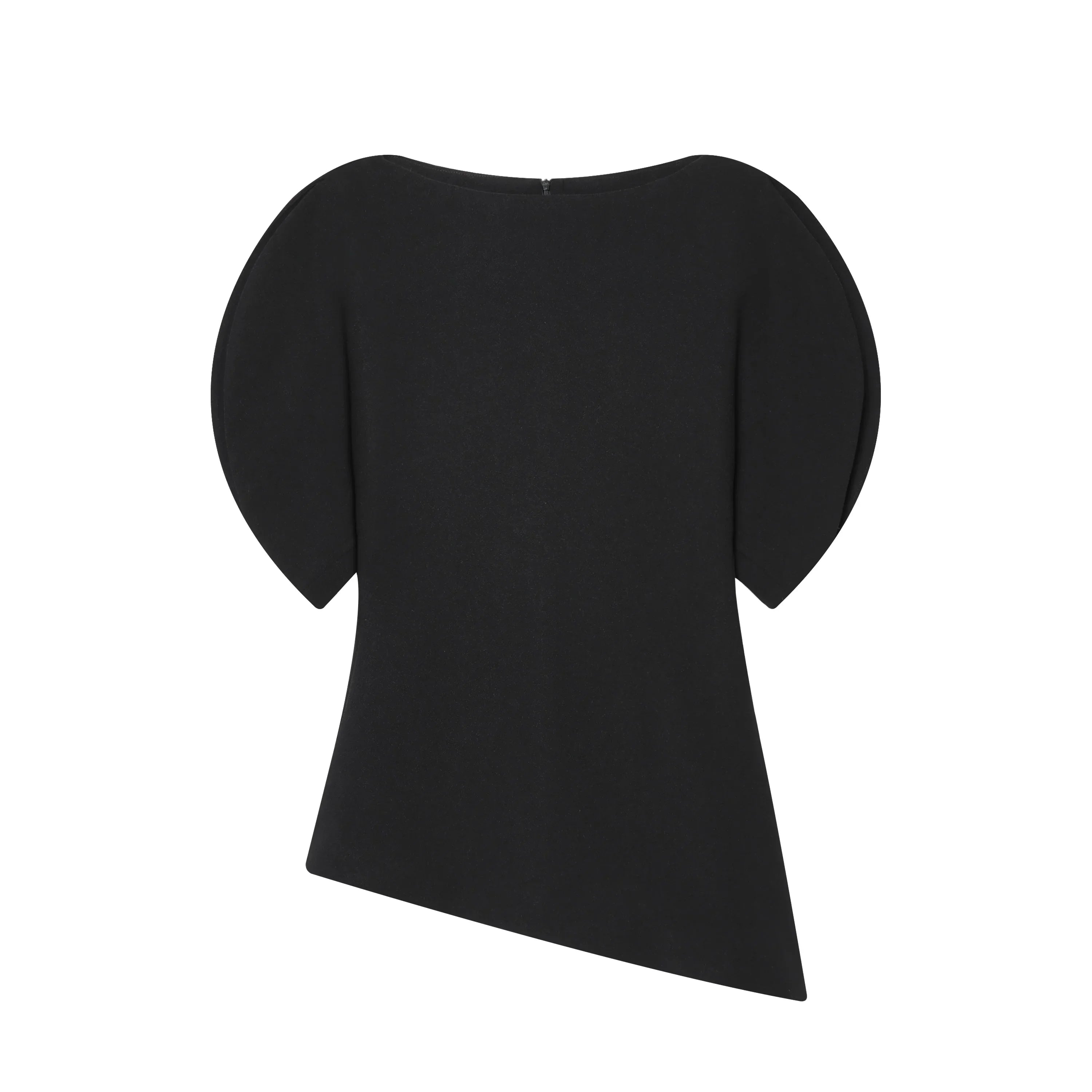 HH Women Casual Loose T-Shirts Asymmetrical Hem Blouse Short Puff Sleeve Shirt Elegant Woman Summer Party Vacation White Tops