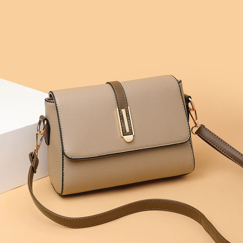 Women's Square Crossbody Shoulder Bag - Adjustable Strap Flip Closure Purse